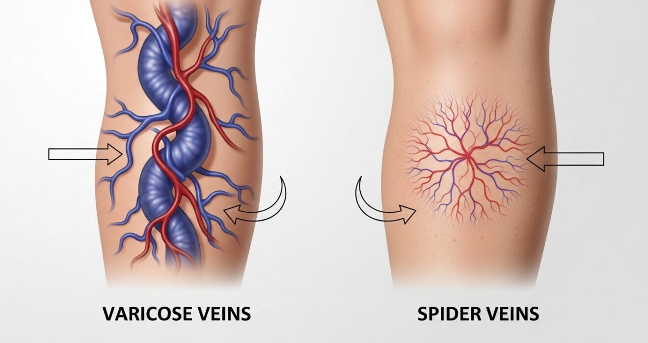 difference between varicose veins and spider veins