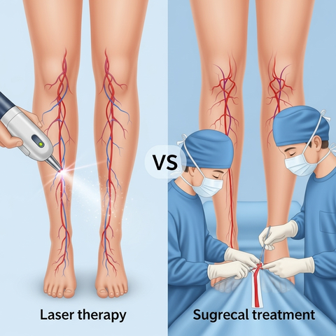 Laser vs surgery for varicose veins